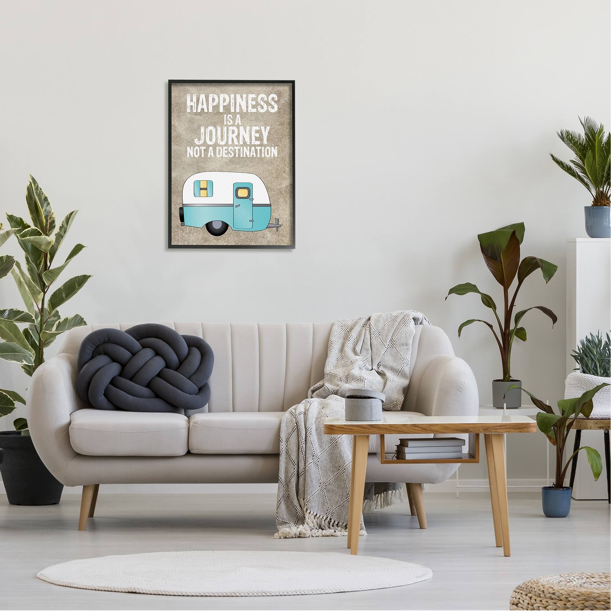 Stupell Happiness is a Journey Inspirational Adventure Quote Framed ...