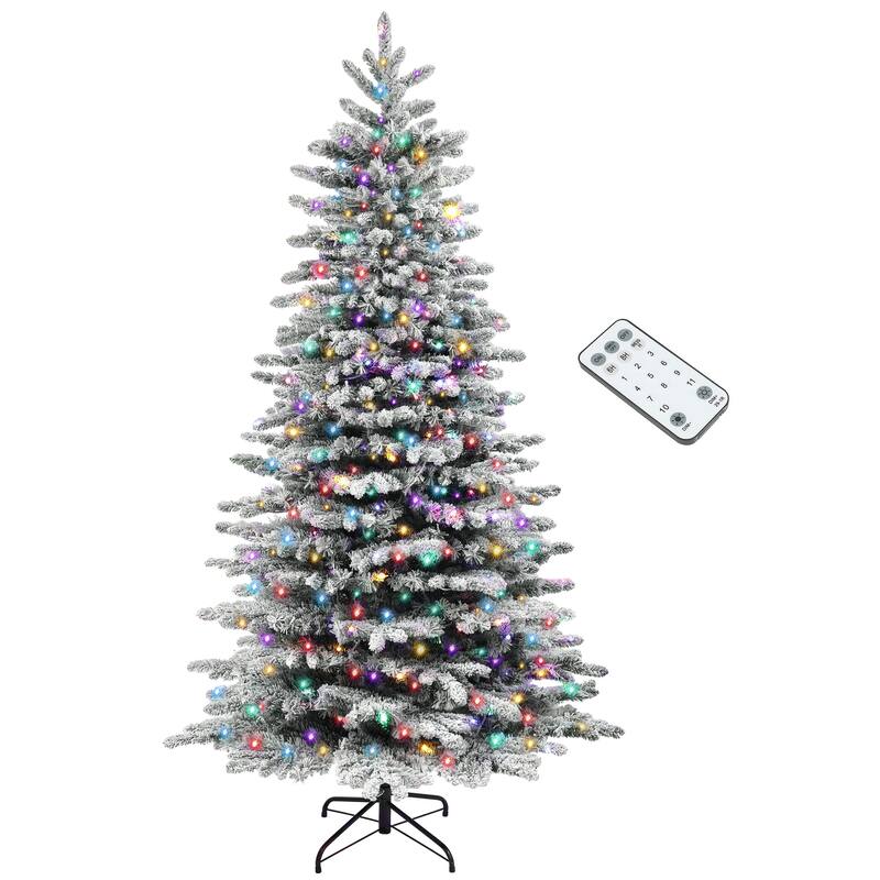 Snow Flocked Artificial Christmas Tree - Festive Snowy Finish - Green