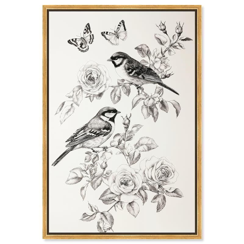 Perched Pair I Canvas by Art Remedy - Gold - 24" x 36"