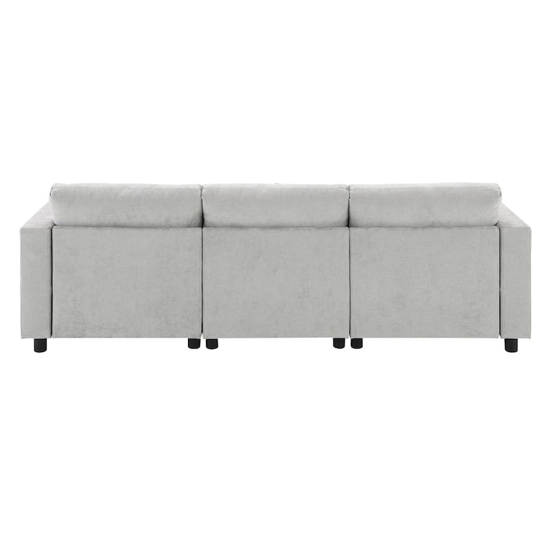 U-Shaped Modular Sectional Sofa, Modern 5 Seater Modular Sectional Couch with Movable Ottoman, Pillows, Storage Pockets