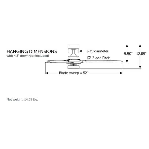 Fanimation Amped 52 inch Indoor Ceiling Fan with LED Light Kit and Remote - Matte White and Brushed Satin Brass