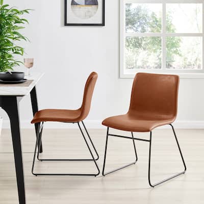 NPD Furniture Bruce Faux Leather Dining Side Chair (Set of 2)