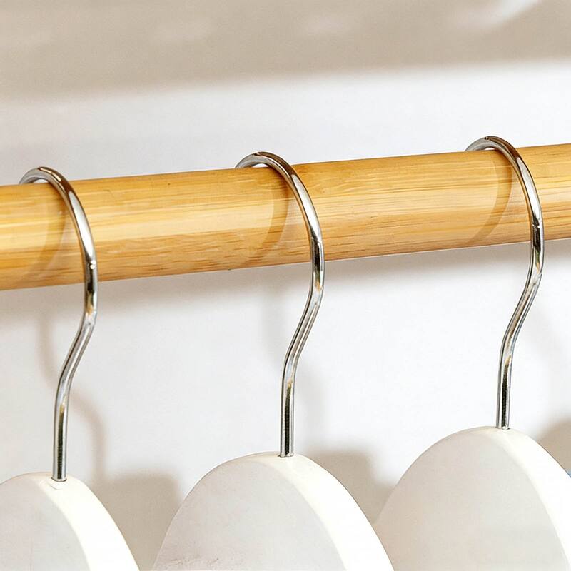 Bamboo Clothing Garment Rack Free Standing Clothes Coat Hanger