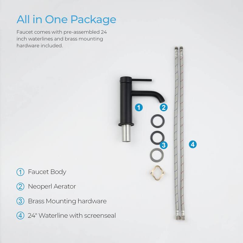 Lead Free Single Handle Bathroom Faucet with Water Hose