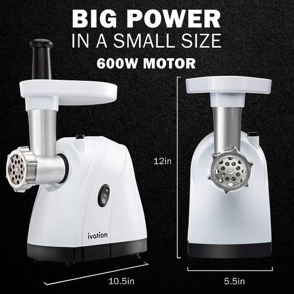 Shop Ivation 1hp Compact Power Electric Meat Grinder Mincer Sausage Stuffer Upgraded Metal Gear System Overstock 27881052