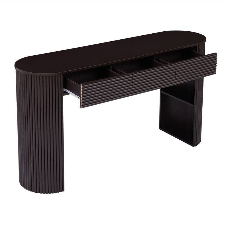 Retro Fluted Console Table with Interchangeable Legs by Christopher Knight Home