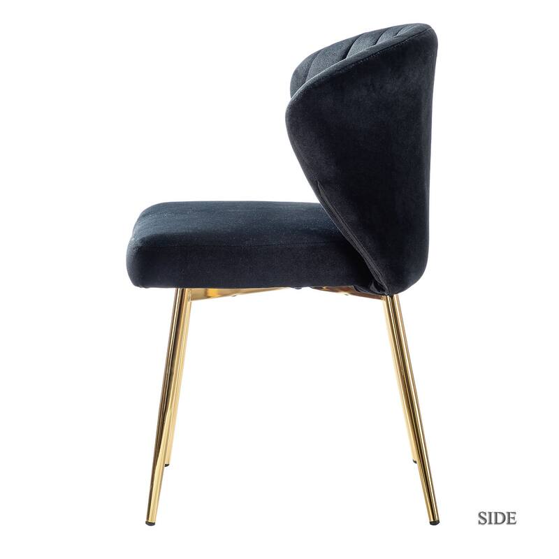 Barbara Contemporary Upholstered Side Chair with Small Base Set of 2 by HULALA HOME