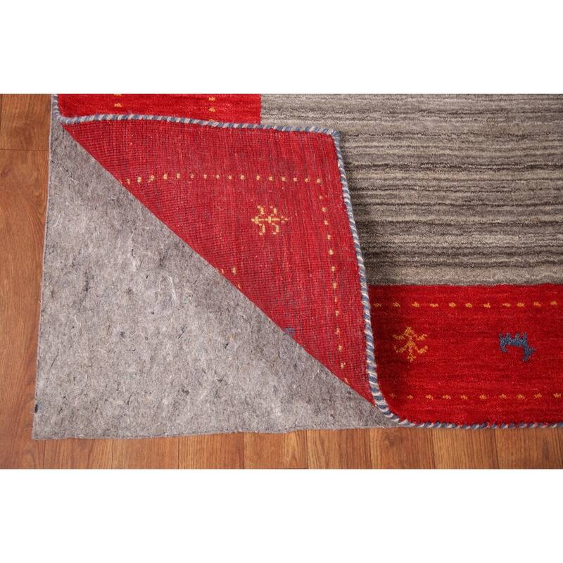 Gabbeh Indian Area Rug Hand-Knotted Wool Carpet - 8'3" x 9'8"