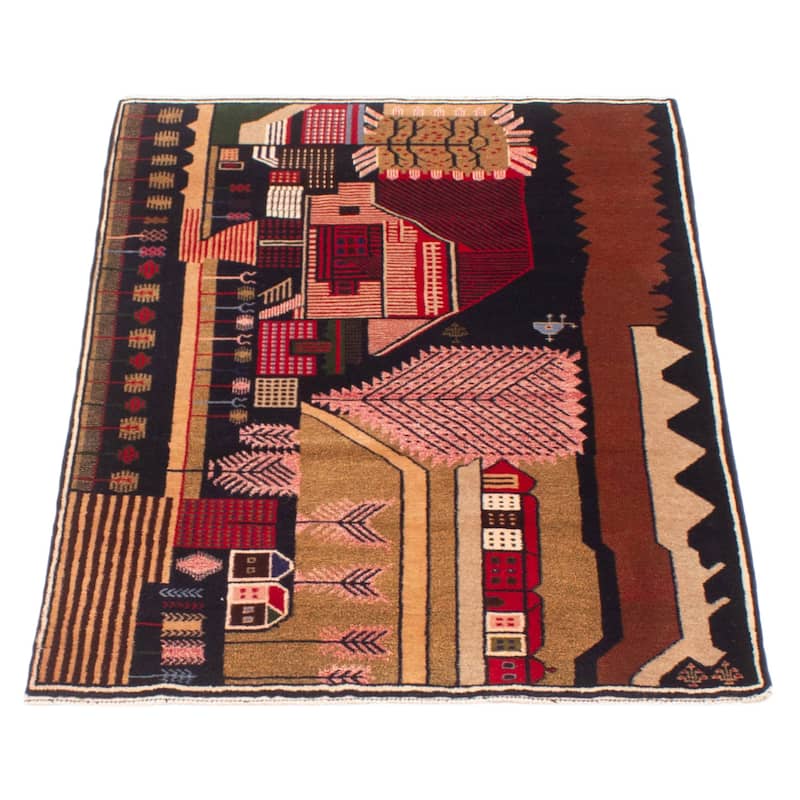 Teimani Navy Rug 3'1" x 4'6" - 3'1 x 4'6