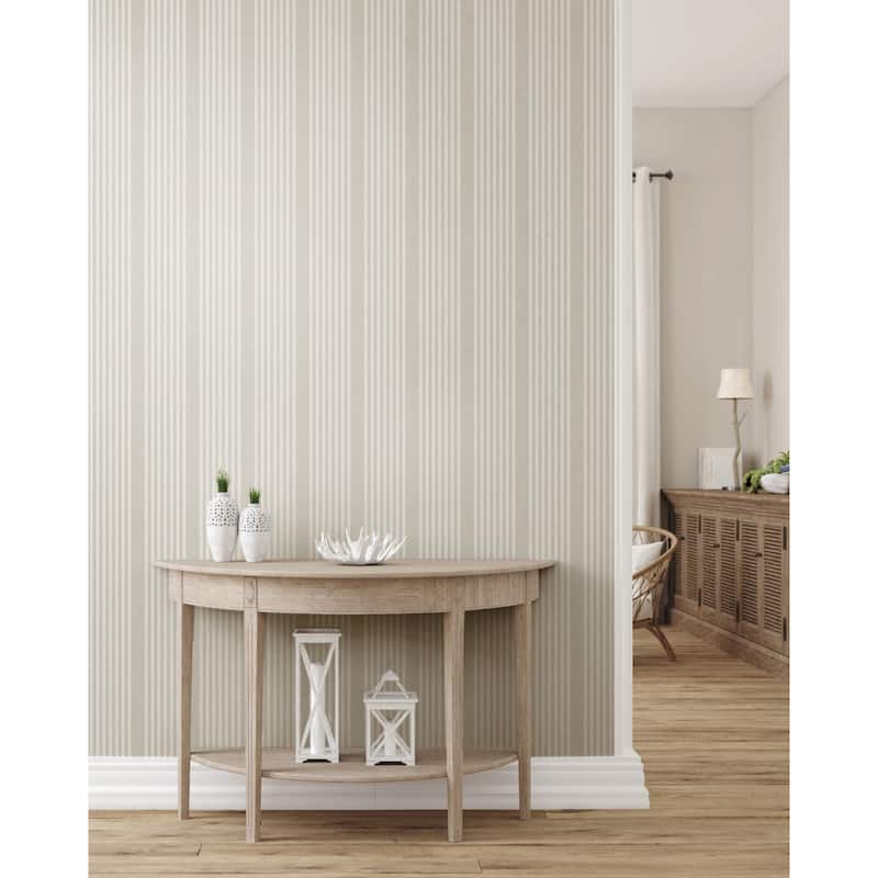 Gresham 20' L x 27" W Stripe Peel and Stick Wallpaper