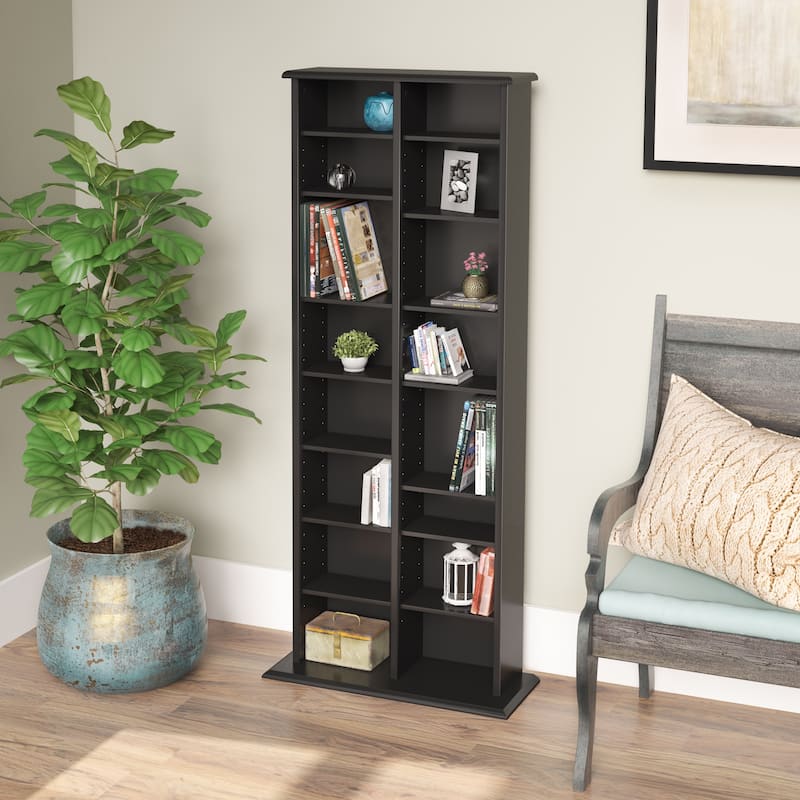 Double Media Tower - Black