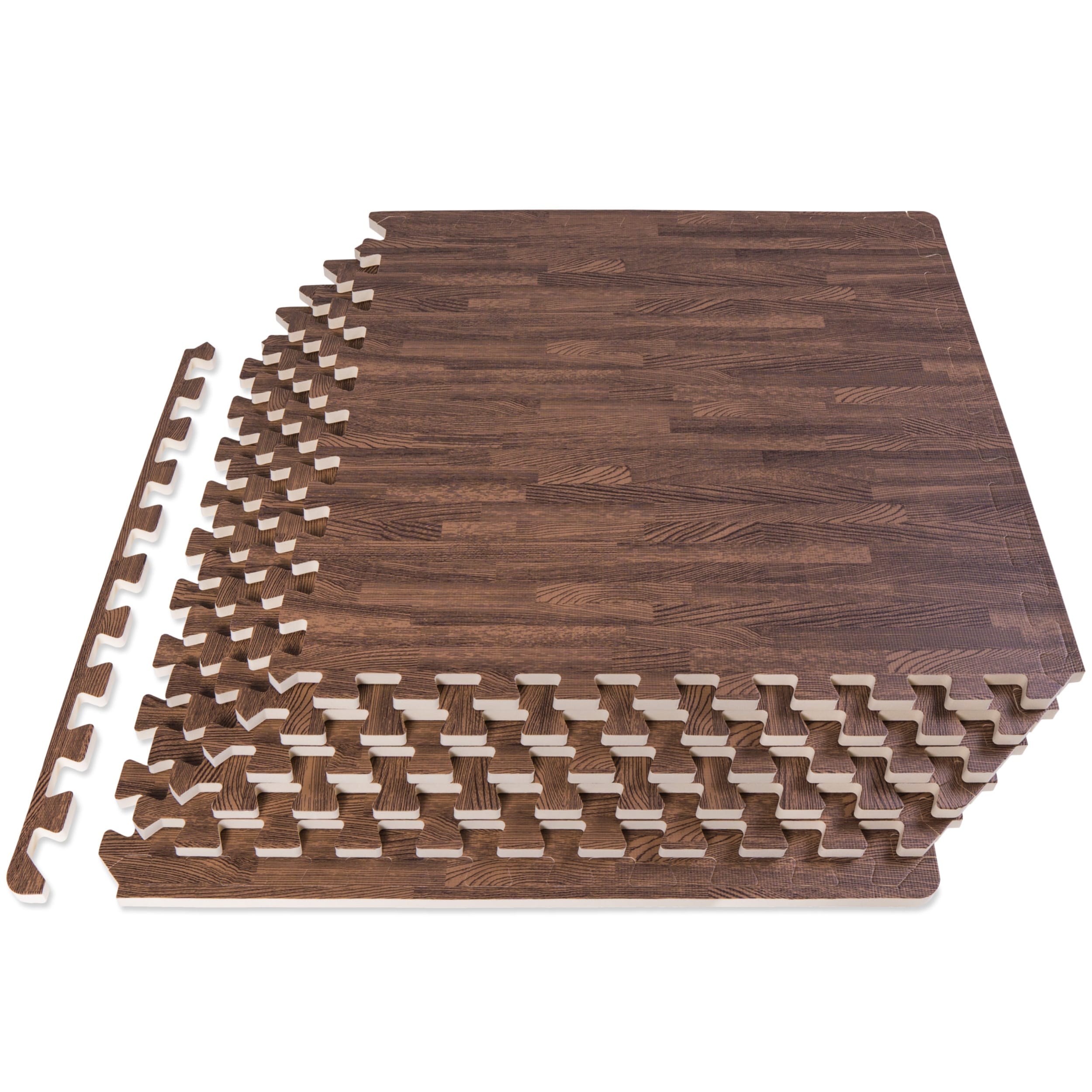 ProsourceFit Wood Grain Puzzle Mat 1 2 in 24 Sq Ft 6 Tiles Bed Bath Beyond 40734787