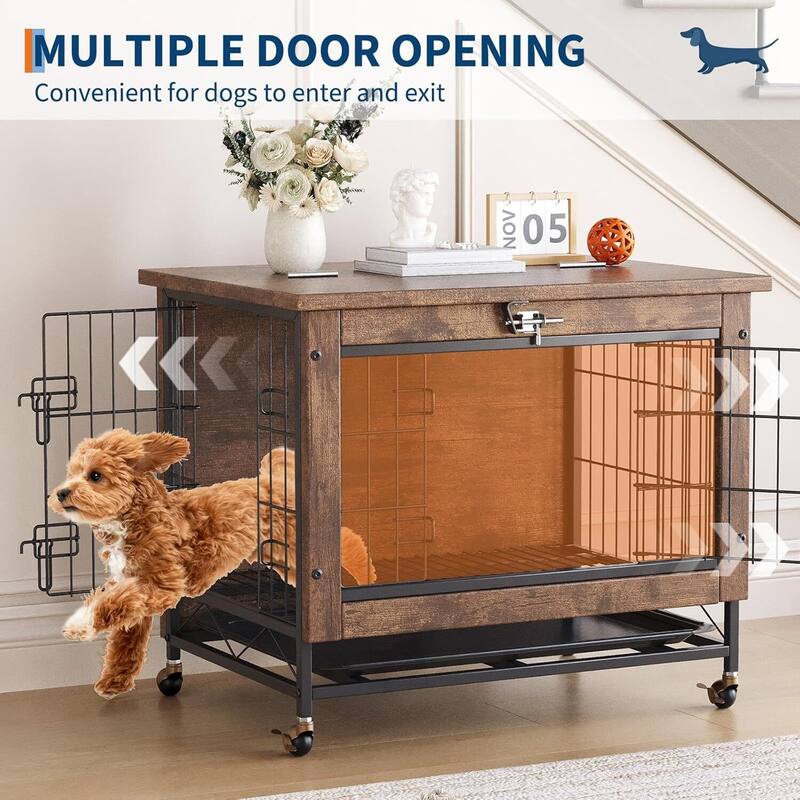 Chew-Resistant Medium Dog Crate Furniture, Dog Cage for Indoor Use*