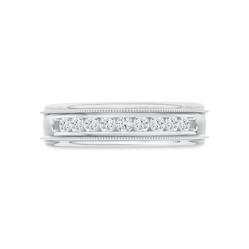IGI Certified 1/3ct TDW Diamond Wedding Band in 14k White Gold for Men