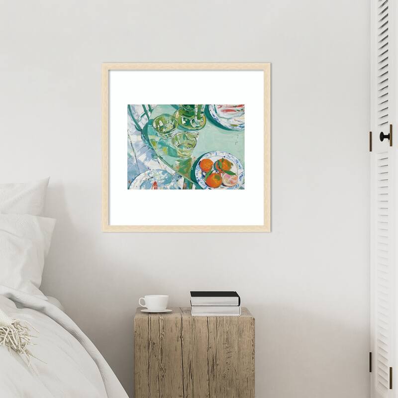 GreenTable No. 2 by Paula Freeman Wood Framed Wall Art Print