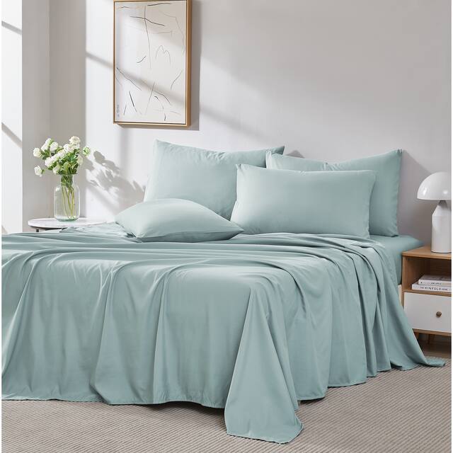 Vilano Series Extra Deep Pocket 6-piece Bed Sheet Set - Twin - Sky Blue