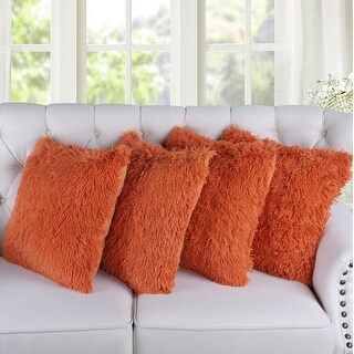 Halsted Shaggy FauxFur Decorative Throw Pillow Cover Set, NO INSERT