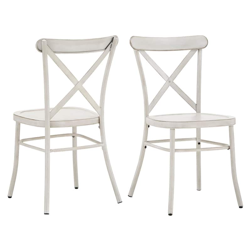 Eleanor Dining Set with Metal X-Cross Back Chairs by iNSPIRE Q Classic