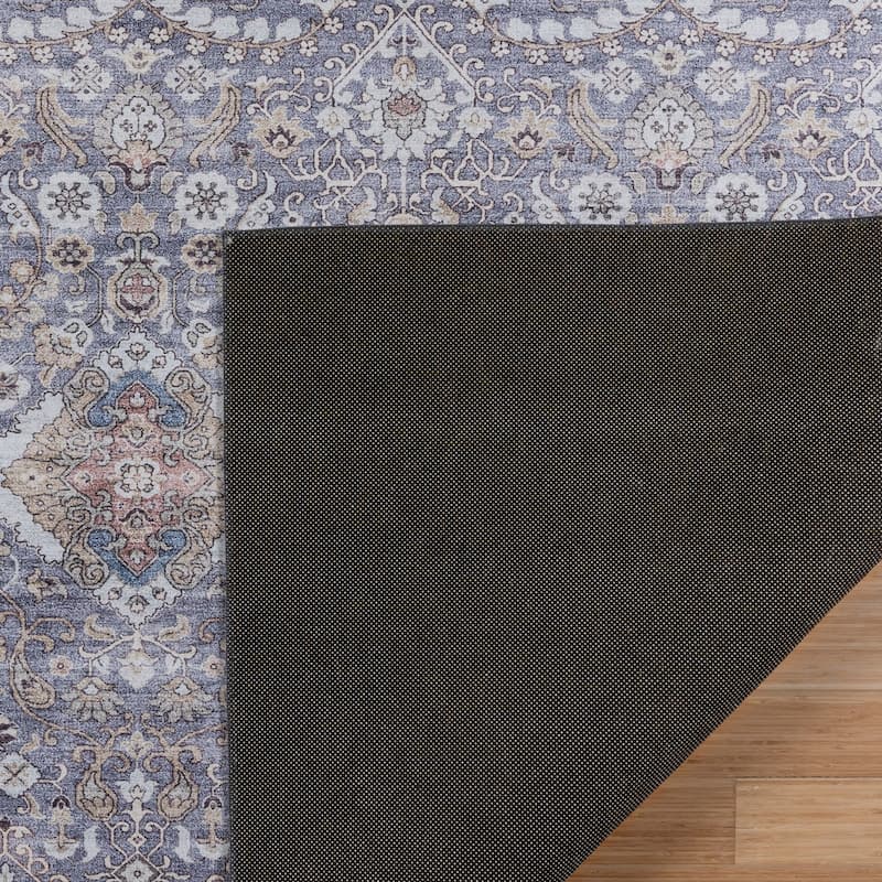 Gertmenian Crystal Print Washable Digital Printed Flat Pile Polyester Slip Resistant Area Rug Collection