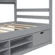 preview thumbnail 19 of 28, Twin House Bed with Roof Frame, Bedside-shelves, Under Bed Storage Unit