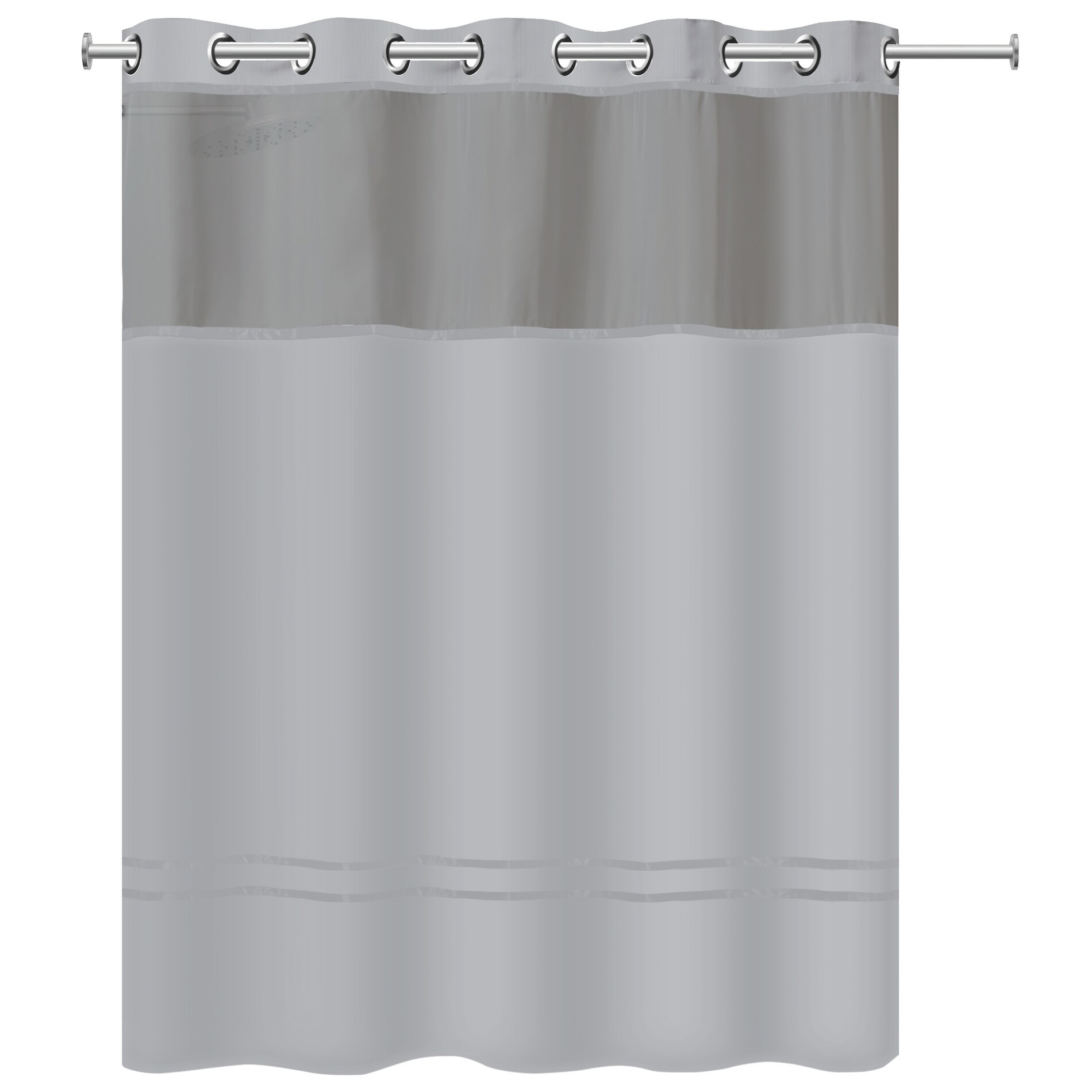 Hookless Escape 3 in 1 Shower Curtain with Sheer Top Window Flex on Rings Fabric Liner On Sale Bed Bath Beyond 38205341