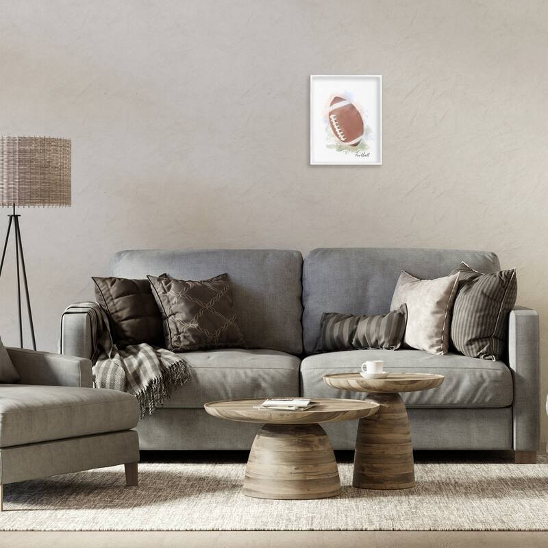 Stupell Soft Pastel Football Framed Giclee Art Design By Matthew Piotrowicz