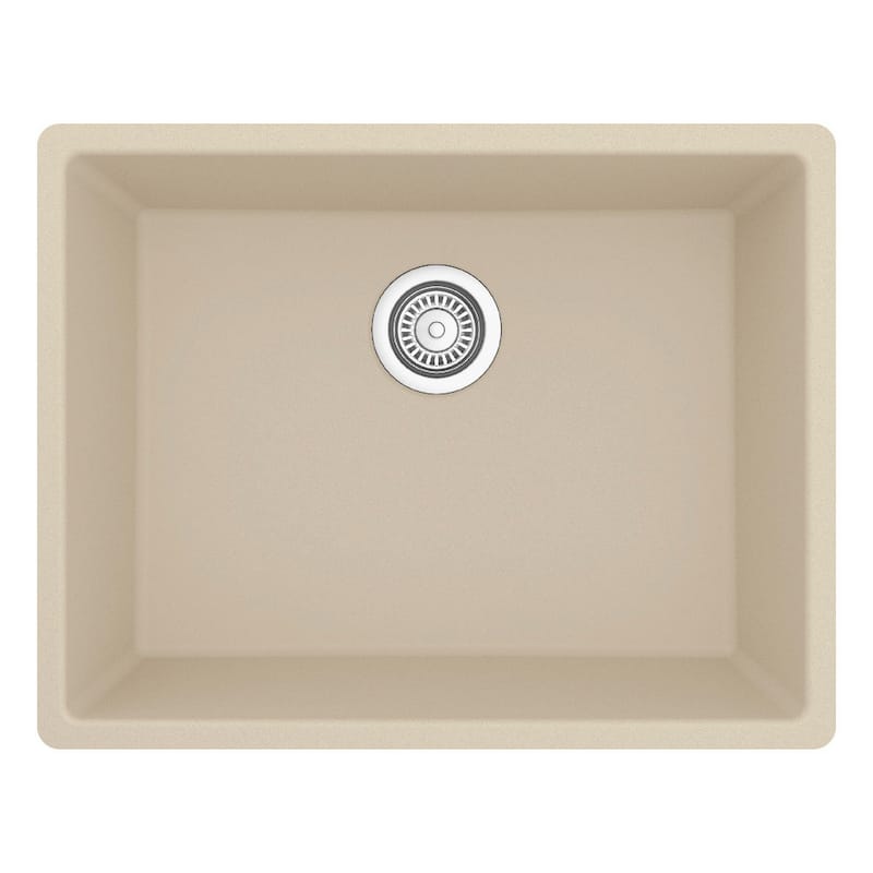 Karran Undermount 24.38 in Single Bowl Quartz Kitchen Sink - Bisque