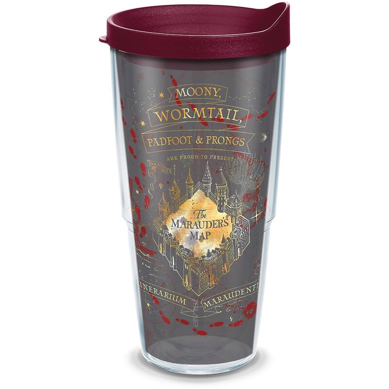 Tervis Harry Potter - Black Marauders Map Made in USA Double Walled Insulated Travel Tumbler, Classic - 24oz