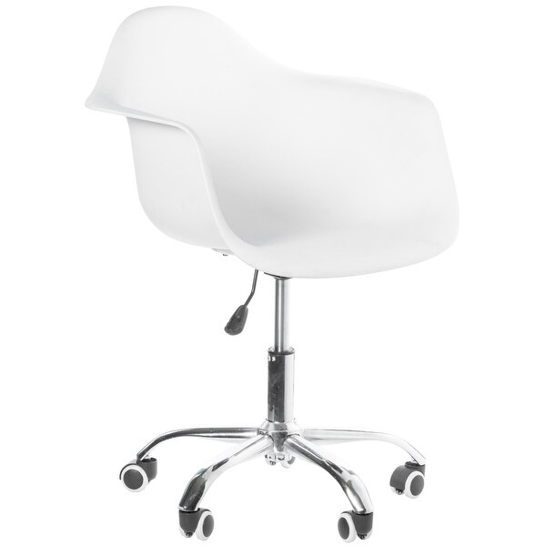 White mid century desk chair cheap