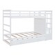 preview thumbnail 10 of 17, Elegant & Practical Twin over Twin Bunk Bed with Trundle, 4 Drawers and Staircase, Clean Silhouette, Maximized Space, White