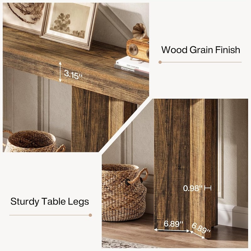 63 Inches Console Table, Entryway Table, Wooden Rectangular Sofa Table