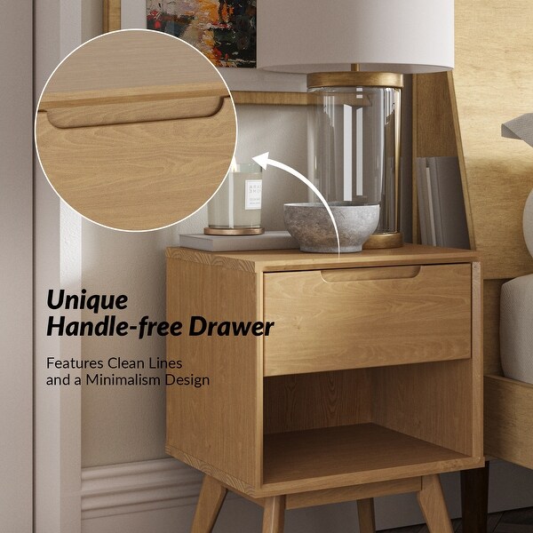 Claudio id-century modern-style Nightstand with Handle-free