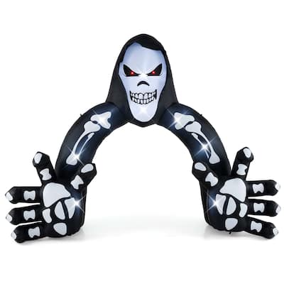 Costway 10.2 x 8.7 ft Halloween Inflatable Grim Reaper Archway LED - See Details