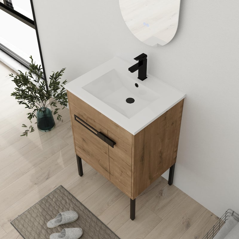 Bathroom Vanity With Sink In 24/30/36 Inch, Floating Bathroom Vanity or Freestanding Vanity With Soft Close Door