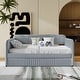 preview thumbnail 26 of 34, Upholstered Sofa Bed Frame Twin Size Daybed w/ Pull-out Twin Size Bed