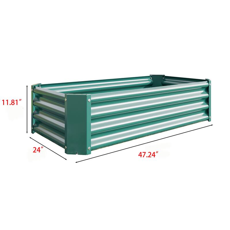 Rectangle Metal Raised Garden Bed for Flowers Plants - N/A