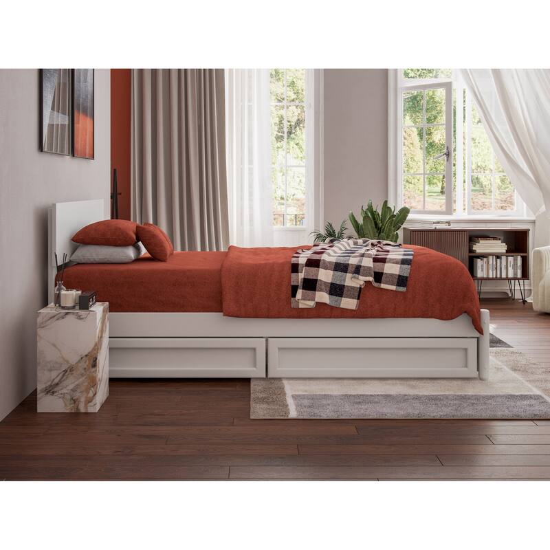 Wesley Platform Bed with Panel Footboard and Storage Drawers