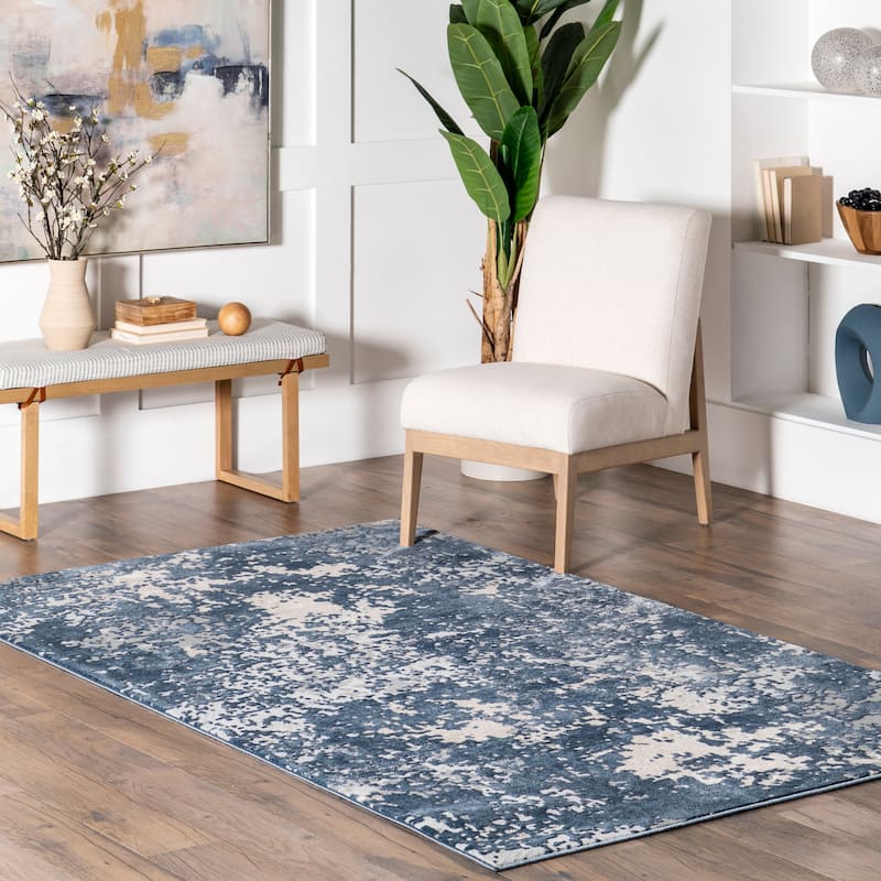Nuloom Tyra Contemporary Abstract Area Rug - 2'6" x 6' Runner - Blue - Runner