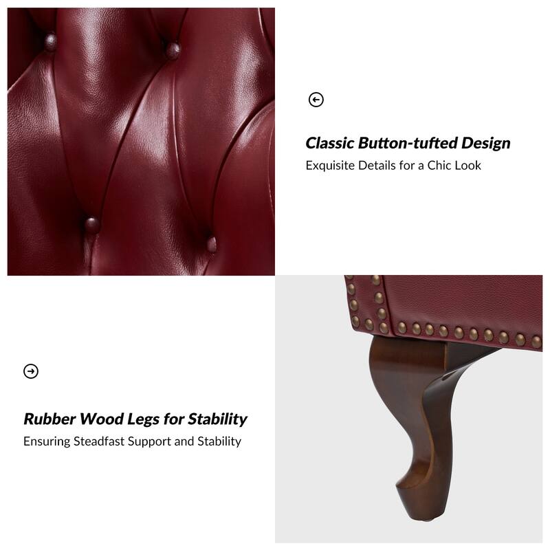 Gerhard Genuine Leather Armchair with Nailhead Trims and Removable Cushion by HULALA HOME