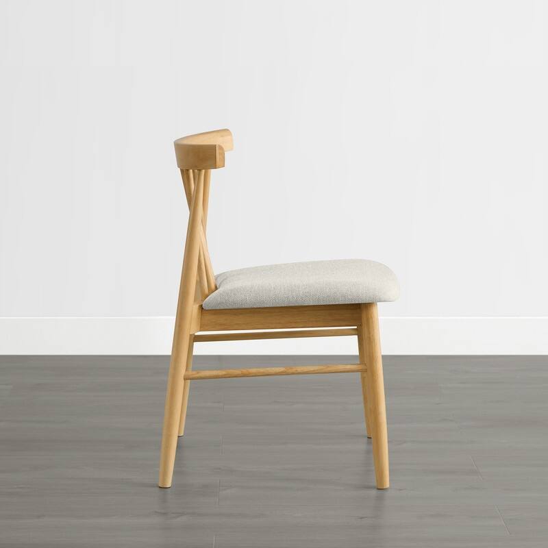 Spruce & Spring Windsor Spindle Back Upholstered Dining Chair with Solid Wood Frame