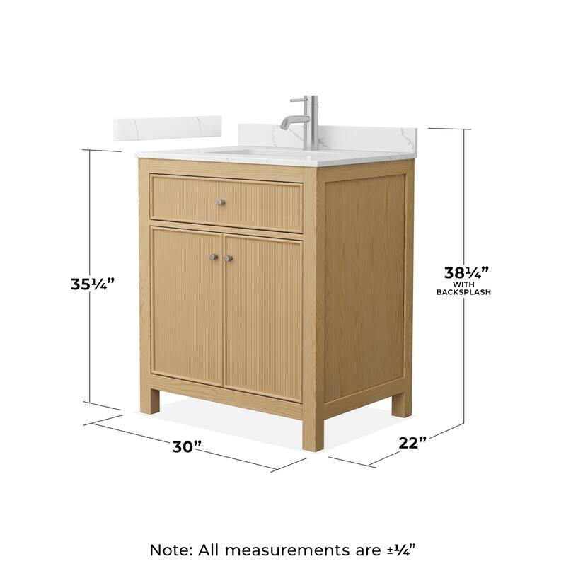 Wyndham Collection WCF9292-30S-QTZ-UNSMXX Pendry 30" Free Standing