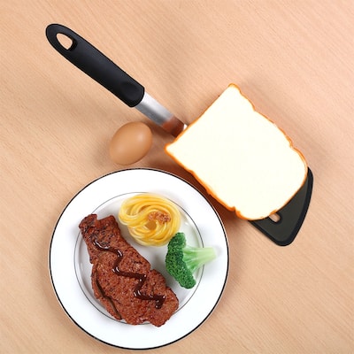 Silicone Slotted Turner Heat Resistant Non Stick for Kitchen Cooking Black