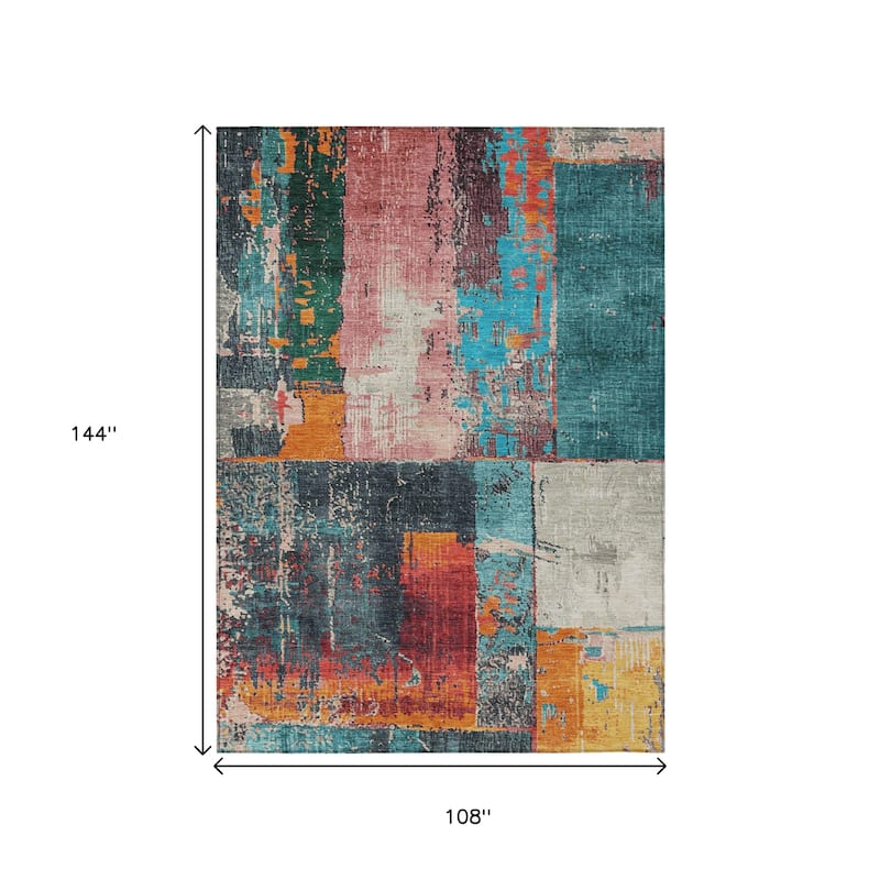 HomeRoots Abstract Transitional Rectangle Outdoor Rug