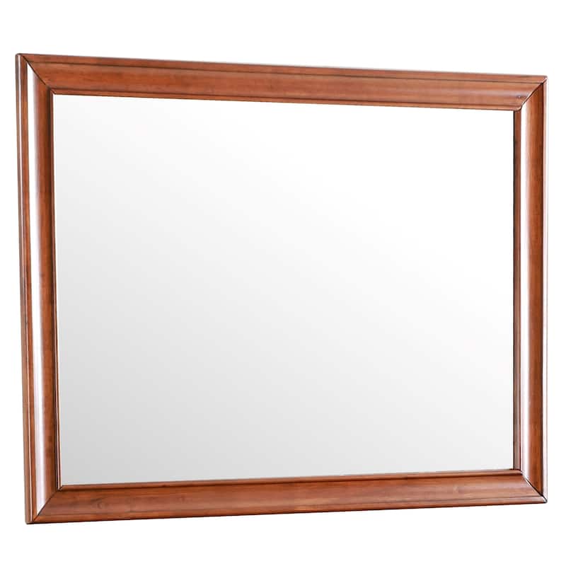 Wooden Framed Rectangular Dresser Wall Mirror - 45" - Brown