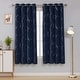 preview thumbnail 99 of 106, Deconovo Silver Line 52 Width Curtain Panel Pair (2 Panel) W52" x L72" - Navy Blue