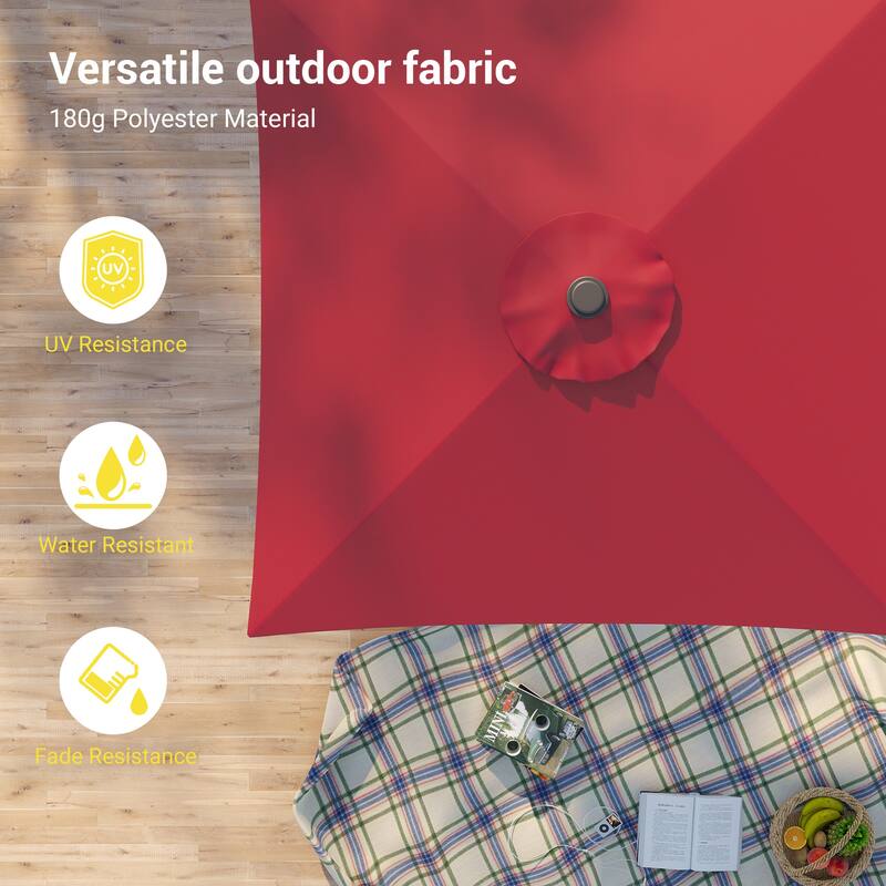 BONOSUKI 6.5x6.5Ft Patio Market Umbrella Weather-Resistant Frame