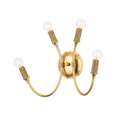 Hudson Valley Amboy 4 Light Wall Sconce Aged Brass