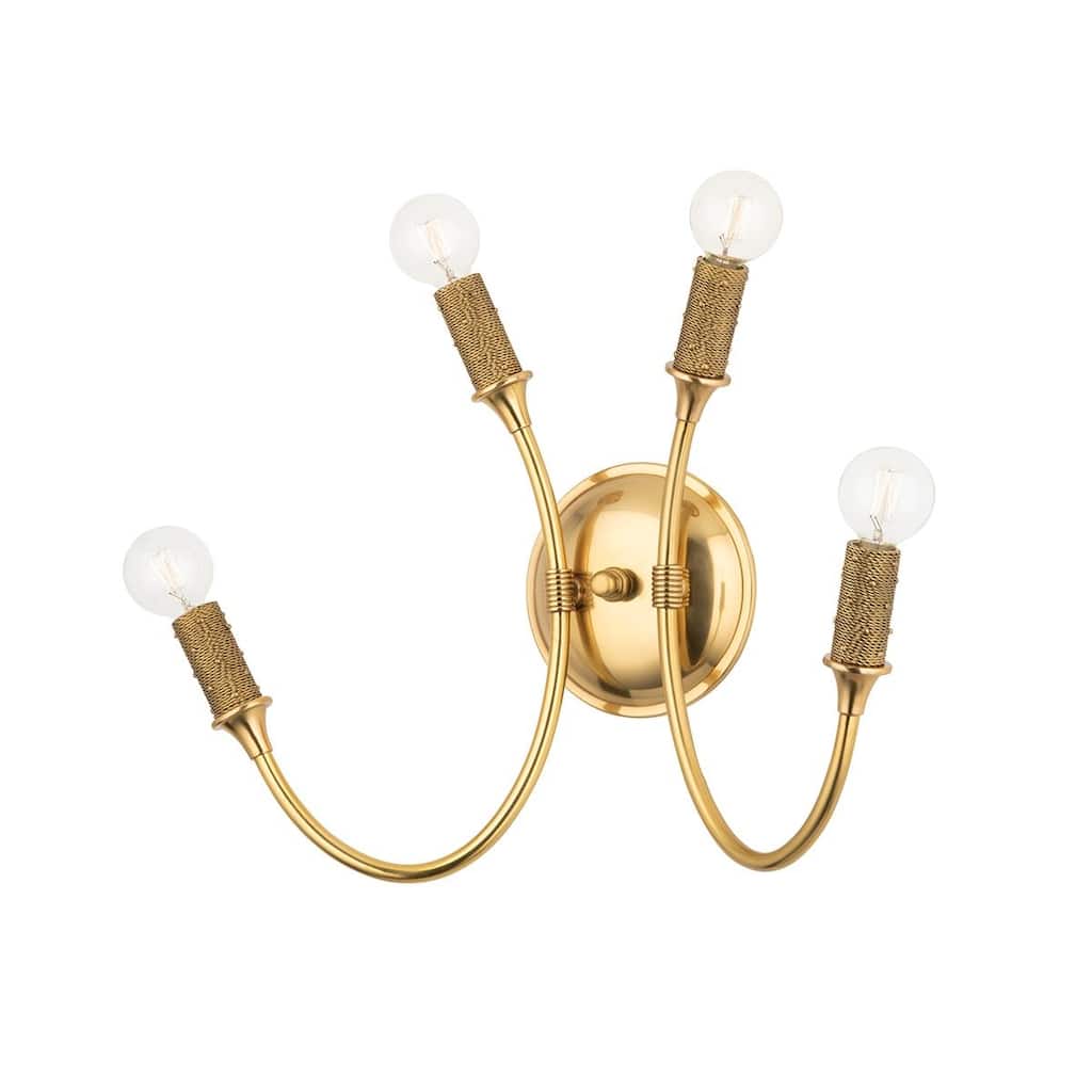 Hudson Valley Amboy 4 Light Wall Sconce Aged Brass