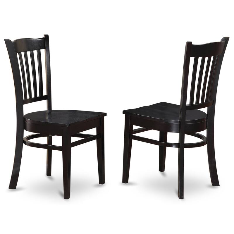 HomeStock 5-Piece Rectangle Black Finish Solid Wood Top Dining table with 4 Chairs with Lattice Back