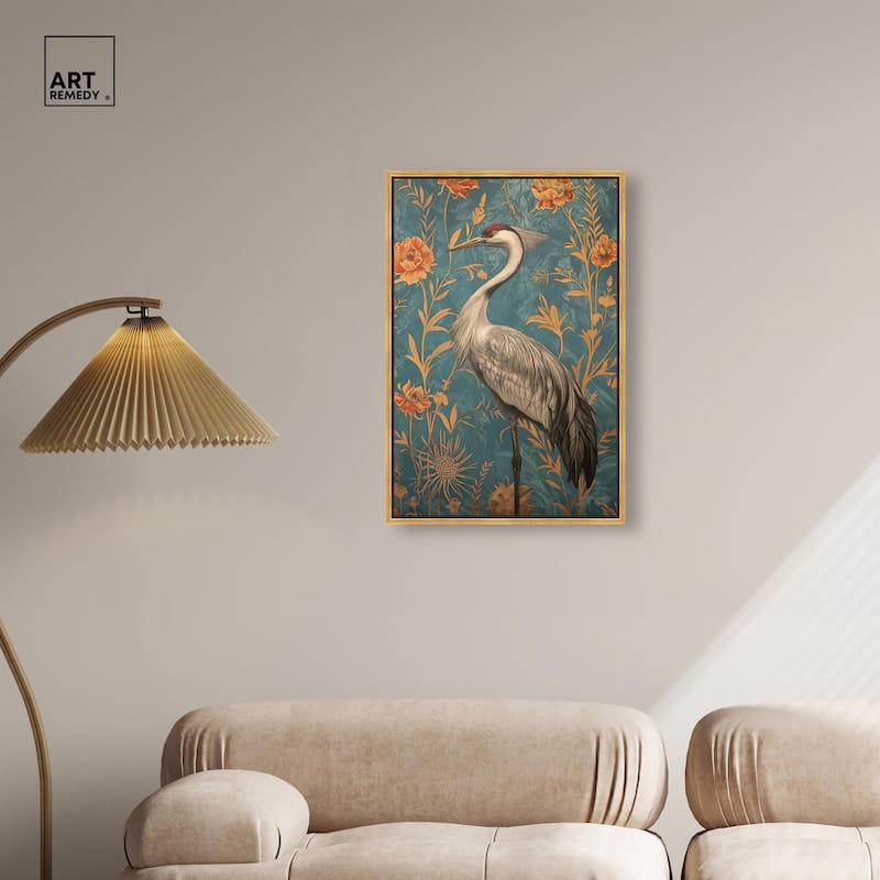 Graceful Grus Gaze Canvas by Art Remedy
